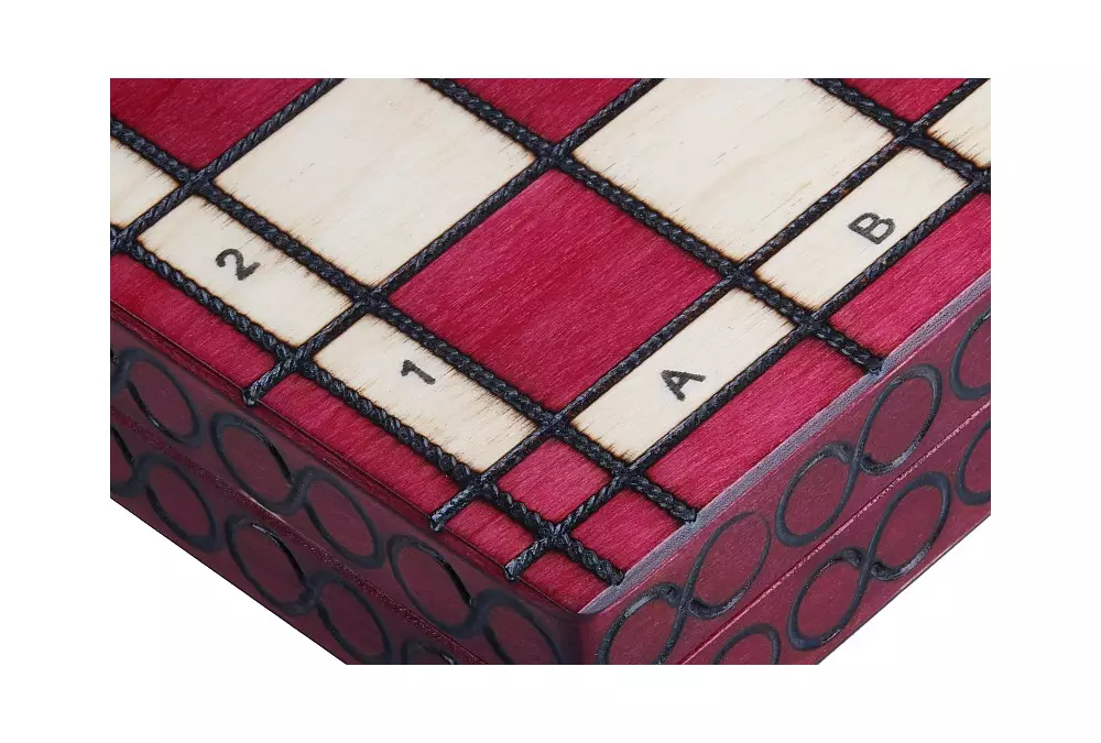 SZACHY KRÓLEWSKIE ŚREDNIE (34x34cm) wiśnia