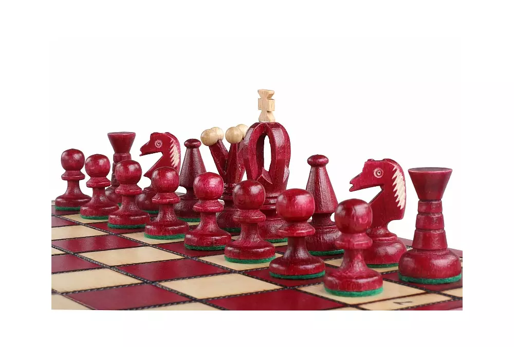 SZACHY KRÓLEWSKIE ŚREDNIE (34x34cm) wiśnia