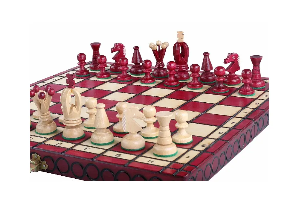 SZACHY KRÓLEWSKIE ŚREDNIE (34x34cm) wiśnia