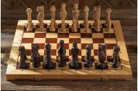 DUŻE SZACHY DĘBOWE (64,5x65cm) intarsjowane, rzeźbione, drewniane DUŻE SZACHY DĘBOWE (64,5x65cm) intarsjowane, rzeźbione, drewniane