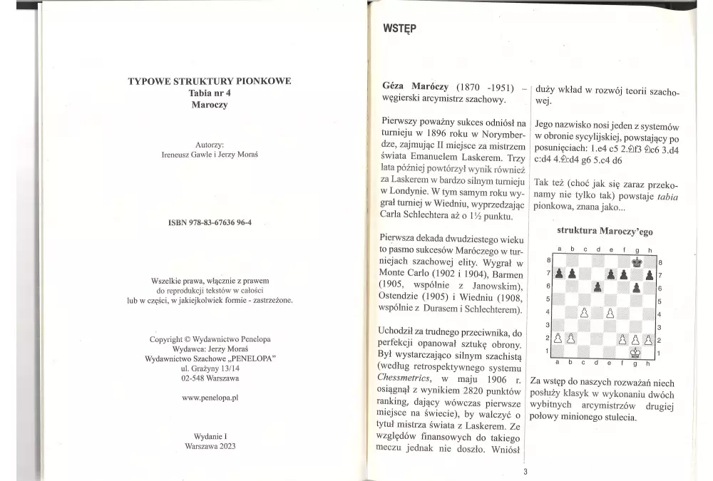 Typowe struktury pionkowe. Struktura Maroczego - I. Gawle, J. Moraś