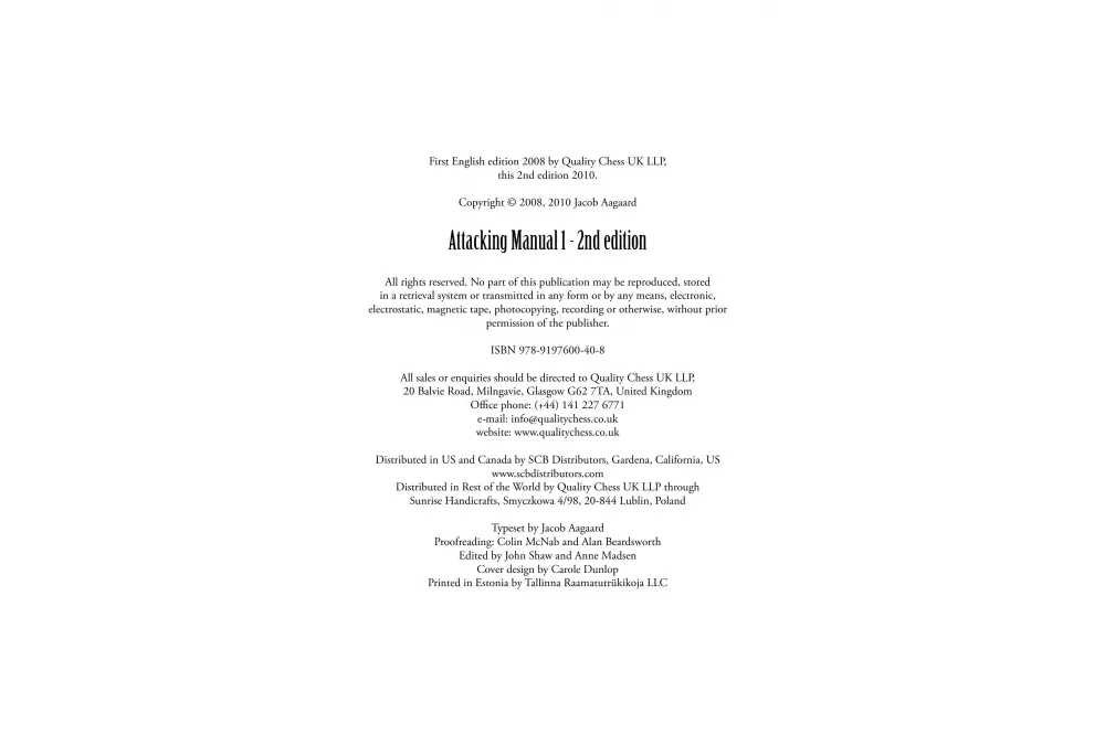 The Attacking Manual 1 2nd edition - by Jacob Aagaard (miękka okładka)